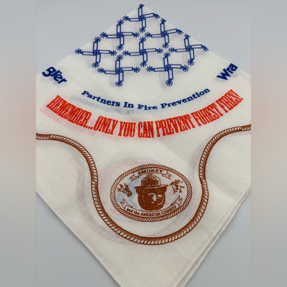 Smokey Bear Wrangler handkerchief. Bandanna. 50 year Anniversary